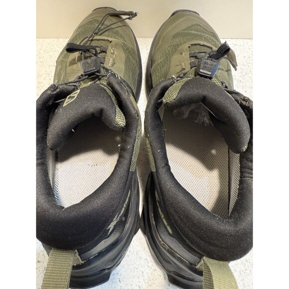 Salomon X Raise Gore Tex Hiking Trail Running Green Gray Shoes 410416 Sz 7.5 main image 12